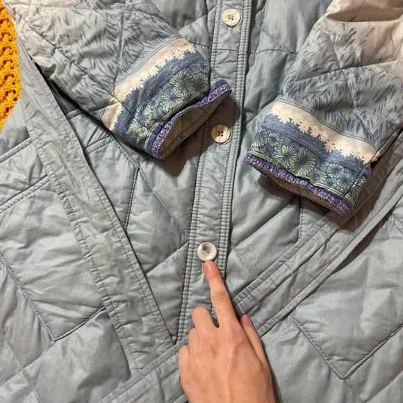 Vintage 70s Goose Downfilled Quilted Pastel blue floor length winter jacket! - Picture 14 of 15